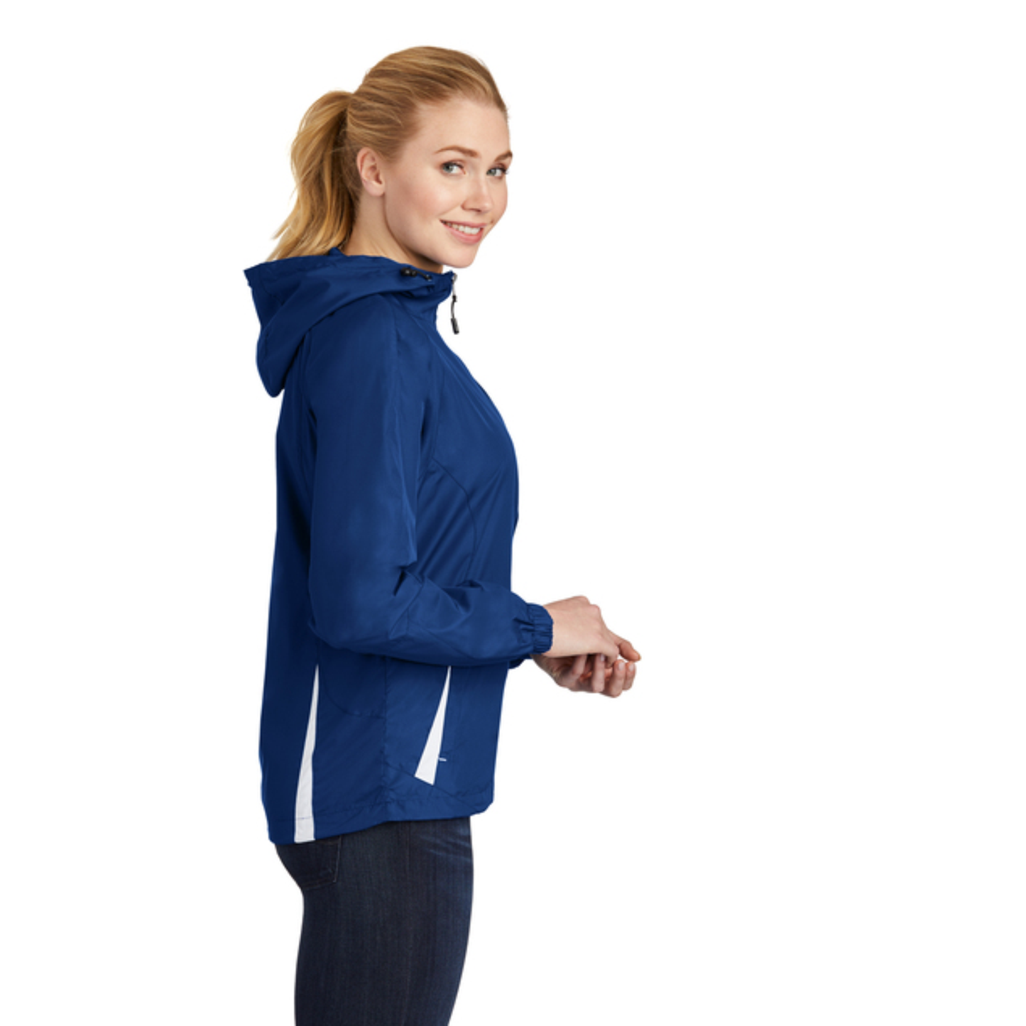 Sport-Tek® Women's Colorblock Hooded Raglan Jacket